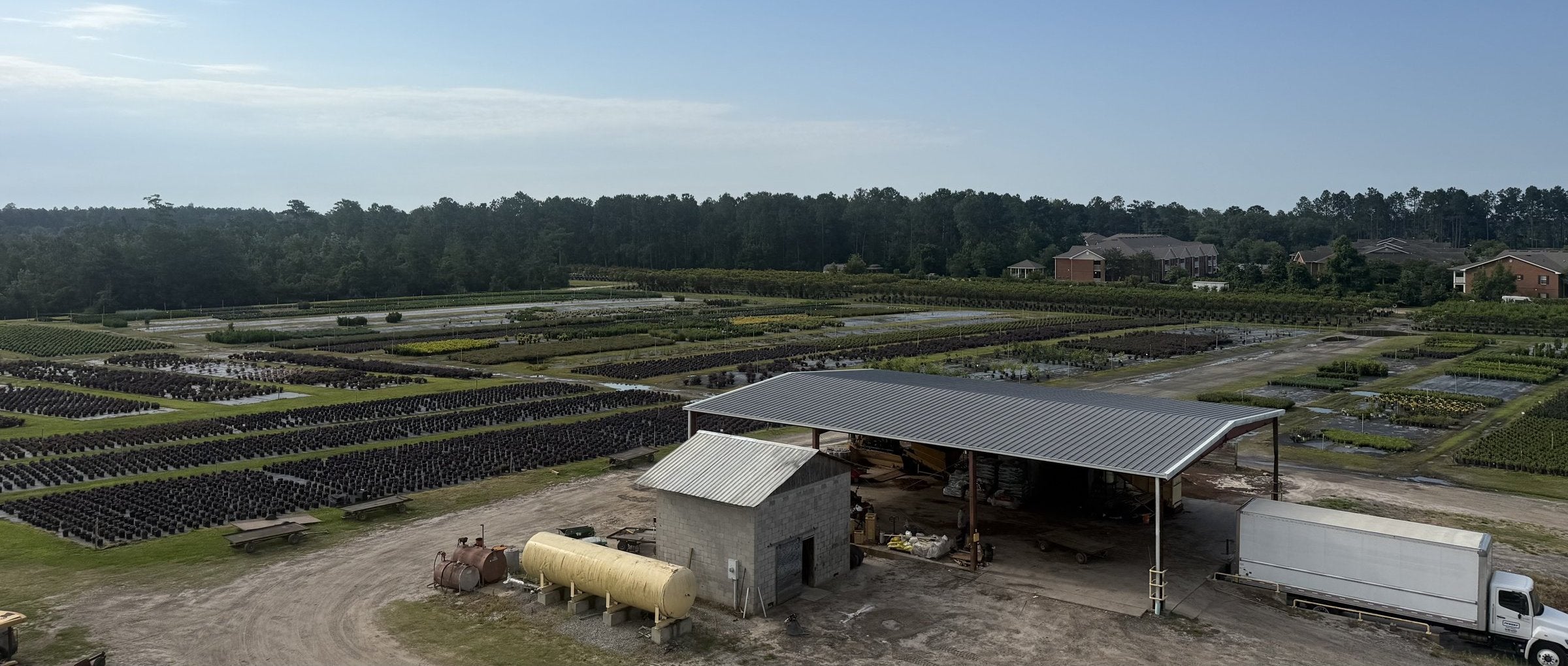 Aerial view of the nursery growing fields